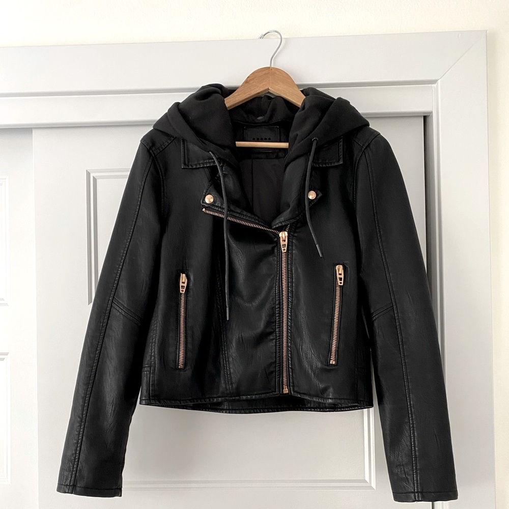 BlankNYC black faux leather jacket